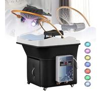 Head Spa - Macchina per shampoo con controllo digitale intelligente, tempo e temperatura regolabili, con 4 ruote girevoli e bacino di circolazione dell'acqua per il massimo comfort di lavaggio dei