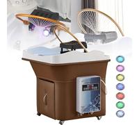 Head Spa - Macchina per shampoo con termostato digitale intelligente, tempo e temperatura regolabili, con 4 ruote girevoli e bacino di circolazione dell'acqua per il massimo comfort di lavaggio dei