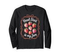 Head Start is My Jam Strawberry Teacher Pre-k Student Funny Maglia a Manica