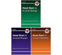 Head Start to A-level Biology, Physics, Chemistry 3 Books Collection Set by CGP