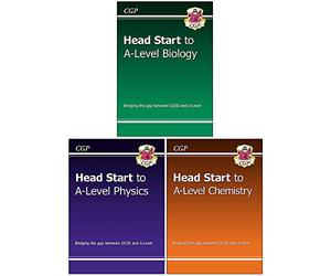 Head Start to A-level Biology, Physics, Chemistry 3 Books Collection Set by CGP