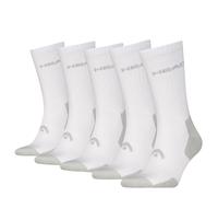 HEAD Tennis Calzini Crew, Bianco, 43-46 (Pacco da 5) Unisex-Adulto