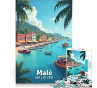 Head to Malé Puzzle da 1000 pezzi | Assemblaggio del modello Ogni pezzo è unico Regali per amici e familiari 52x38cm