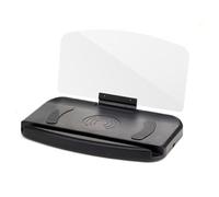 Head Up Display Auto Proiettore di navigazione HUD Head-Up Display for auto Supporto ricarica wireless for telefono cellulare HD for tachimetro for(10W wireless charge)