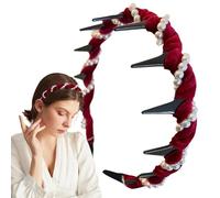 Headband - Pearl Wave Bridal Hair Accessory, Elegant Non Slip Teeth Comb Design with Secure Fit Styling, Hair Holding Arrangement Function, Ideal for Wedding Ceremony Party Formal Event Styling