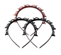 Headband with Clips, Butterfly Clip Headband, Clip Headband, 90s Headband, Fashion Versatile Hair Clip Styling Accessory Tools for Women (1*Red+2*Black)