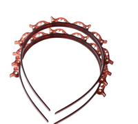 Headband with Clips, Hairclip Headband, 2024 New Clip Headbands, Zig Zag Headbands with Clips, Create Trendy Hairstyle (2pcs Brown)