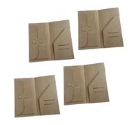 Headerbs 4 Pezzi Buste in Carta Kraft, Chiusura Vintage con Bottone | Set di buste vintage, 4 pezzi, chiusura con bottone e laccio, materiale in carta kraft, spazio per riporre gli album dei