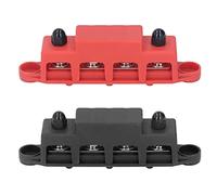 Headerbs Power Distribution Block, 250A 48V DC M8 Morsetto a Vite | Alloggiamento in ABS in lega di zinco, barra collettrice a 4 terminali, di alimentazione per marino automobilistico,