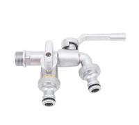 Headerbs Rubinetto Dell'acqua a Doppia Uscita, Ingresso da 1/2 Pollice, | Sdoppiatore per Tubo in Ottone, Controlli Indipendenti, Uso Esterno, Balconi, Lavelli per Mocio, Connettori Rapidi, Timer