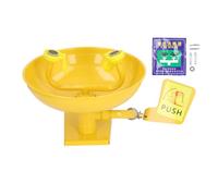 Headerbs Stazione di Lavaggio Dell'occhio Giallo 304 Acciaio Inossidabile Emergenza Dispositivo per Lavaggio per gli Occhi Doppi Spray Rondella