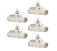 Headerbs Valvola di Controllo dell'aria Push Pneumatico per Collegare il Tubo, Materiale in PVC, 5 Pc per gli Strumenti del Condotto dell'aria, Facile Installazione con Connessione Aziendale,