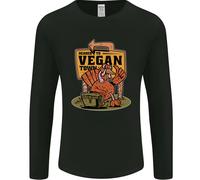 Heading To Vegan Town Divertente T-Shirt A Manica Lunga Uomo