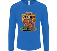 Heading To Vegan Town Divertente T-Shirt A Manica Lunga Uomo