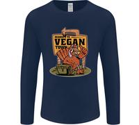 Heading To Vegan Town Divertente T-Shirt A Manica Lunga Uomo