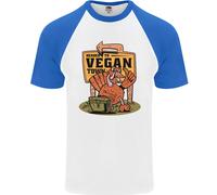 Heading To Vegan Town Divertente T-Shirt Baseball S/S Uomo