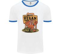 Heading To Vegan Town Divertente T-Shirt Ringer Uomo