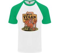 Heading Verso Vegan Town Divertente T-Shirt Da Baseball S/S Per Uomini