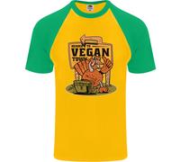 Heading Verso Vegan Town Divertente T-Shirt Da Baseball S/S Per Uomini