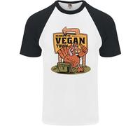 Heading Verso Vegan Town Divertente T-Shirt Da Baseball S/S Per Uomini