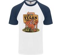 Heading Verso Vegan Town Divertente T-Shirt Da Baseball S/S Per Uomini
