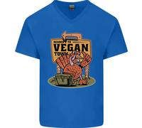 Heading Verso Vegan Town Divertente T-Shirt In Cotone Da Uomo A V