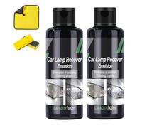 Headlight Cleaner and Restorer Kit,Automotive Headlamp Restoration Fluid Kit with Towel & Sponge,Car Headlight Refurbish Agent - Improve Nighttime Visibility (2pcs)