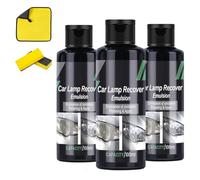Headlight Cleaner and Restorer Kit,Automotive Headlamp Restoration Fluid Kit with Towel & Sponge,Car Headlight Refurbish Agent - Improve Nighttime Visibility (3pcs)