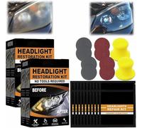 Headlight Restoration Kit,Automotive Headlamp Restoration Fluid Oxidized Kit,Car Headlights Cleaner Wipes,Polish Headlights Lens Restore Cleaner for All Vehicle Types (2)