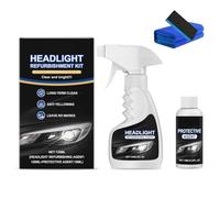 Headlight Restoration Kit - Restore Clarity & Shine to Foggy, Yellowed Headlights, Includes Ceramic Coating for UV Protection | Easy 3-Step Application | Complete DIY Set with 180ml Spray (Set A)