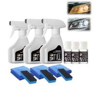 Headlight Restorer,Headlight Cleaner,Headlight Repair Fluid,Automotive Headlamp Restoration Fluid Kit,Suitable for All Vehicles,Improve Nighttime Visibility (3)