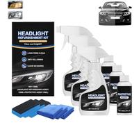 Headlights Restoration Kit - Efficient Headlight Refurbishment Spray, Automotive Headlamp Restoration Fluid Kit for Various Types of Vehicles, Long-Lasting Shine (3Set)