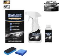 Headlights Restoration Kit - Efficient Headlight Refurbishment Spray, Automotive Headlamp Restoration Fluid Kit for Various Types of Vehicles, Long-Lasting Shine (1Set)