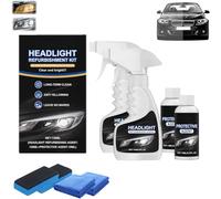 Headlights Restoration Kit - Efficient Headlight Refurbishment Spray, Automotive Headlamp Restoration Fluid Kit for Various Types of Vehicles, Long-Lasting Shine (2Set)