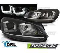 HEADLIGHTS U-LED LIGHT DRL BLACK CHROME LINE fits GOLF 6 08-12