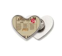 Headlines Lost News Art Deco Fashion Heart Metal Pin Spilla Clip Love