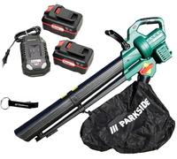HEADNMORE® Bundle - Parkside® 40 V batteria aspiratore per fogliame PLSBA 40 (con batteria da 2 x 4 Ah ) + portachiavi
