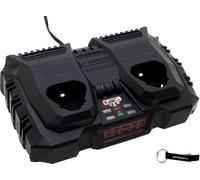HEADNMORE Bundle Parkside - Caricatore doppio da 12 V, 2 x 4,5 A, PDSLG 12 (senza batterie) + portachiavi HEADNMORE