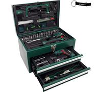 HEADNMORE Bundle - Parkside Set di attrezzi con avvitatore a batteria, 92 pezzi PWBM A1 valigetta in metallo + portachiavi