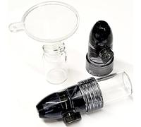 HEADNMORE® Dosatore Snuff Bullet Sniff Bottle - 2 pezzi + imbuto - porzionatore Sniffer dosatore dosatore HM4 (nero)