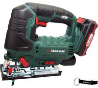 HEADNMORE® Parkside® - Sega a pendolo a batteria da 20 V, PSTDA 20-Li C3 (con batteria da 2 Ah inclusa) + portachiavi