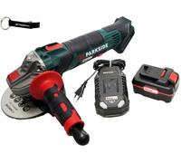 HEADNMORE® Parkside® - Smerigliatrice angolare a batteria da 20 V, PWSA 20 in valigetta per il trasporto + portachiavi HEADNMORE® (batteria da 1 x 4 Ah)