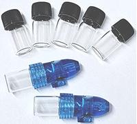 HEADNMORE® Set - 2 dosatori blu Sniffer Dispenser Snuff Bottle + 5 bicchieri di ricambio BT1