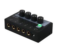 Headphone Amplifier Mixer 4 Canali Mono/Stereo Metal Stereo Headphone Amps o Amplifier Balanced Headphone Output o Input Mini Headphone Splitter Maiju