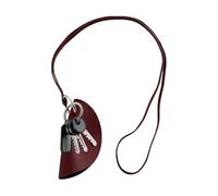 Headphone Storage Bag - 4,3 pollici Neck Pouch | PU Leather Case - Compact Carrying Pouch with Strap For Earphones Keys Small Accessories Travel Organizer Lightweight Black Brown, Vinaccia- (Wine