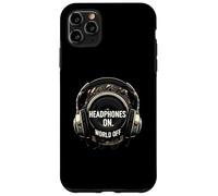 Headphones On World Off Music Audio Listener Custodia per iPhone 11 Pro Max