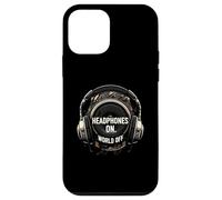 Headphones On World Off Music Audio Listener Custodia per iPhone 12 mini