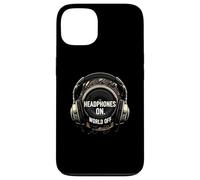 Headphones On World Off Music Audio Listener Custodia per iPhone 13
