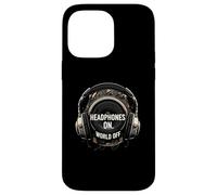Headphones On World Off Music Audio Listener Custodia per iPhone 14 Pro Max