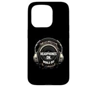 Headphones On World Off Music Audio Listener Custodia per iPhone 15 Pro